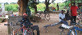 Market in cemetery in the Congo