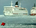 Cruise ship stuck in ice