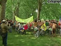 Naked cyclists in London