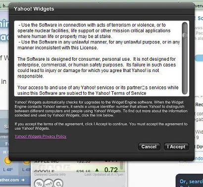 Yahoo Widgets
