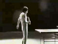 Bruce Lee plays ping pong with nunchuck